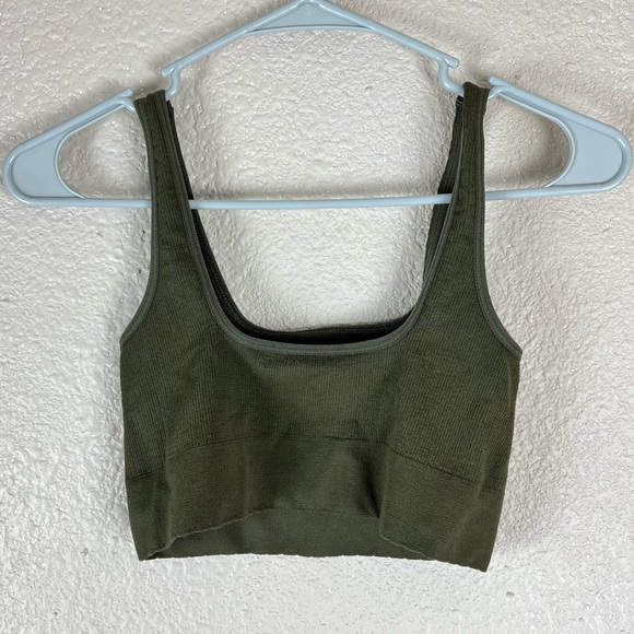 By Anthropologie Cropped Knit Tank Green Small Medium - Picture 3 of 7